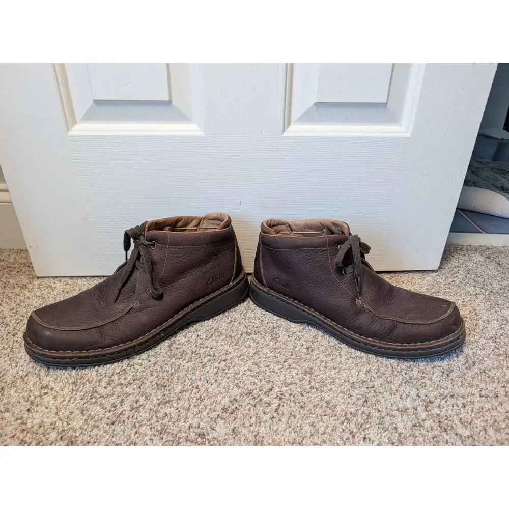 Clarks Padmore Men's 11.5M Brown Leather Wallabee Chukka Boots Lace Up 78933